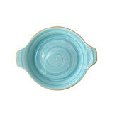 Bonna China Sea Blue dia.9.75" h:1.75" 25 oz. Round Blue Porcelain Oven Dish